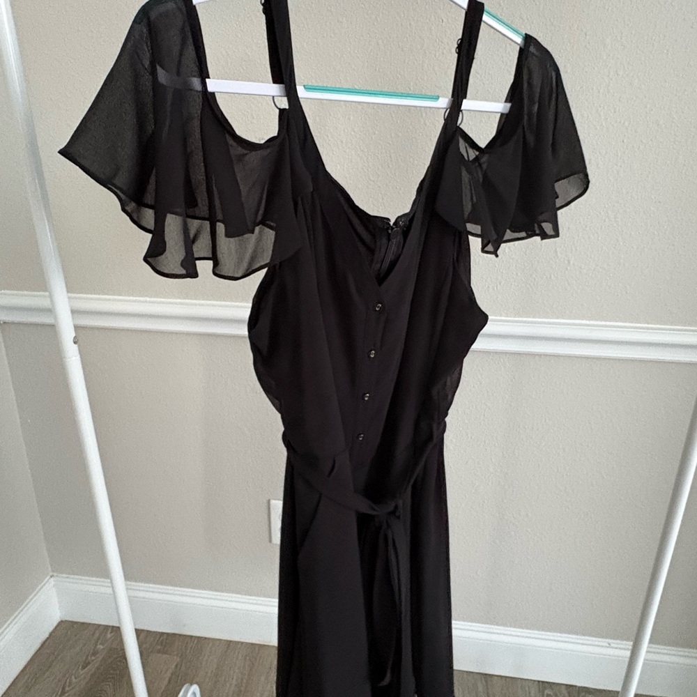 City Chic Size 20 Black Romper with Ruffle Sleeve - Picture 2 of 7